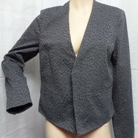 Banana Republic Jackets & Blazers - " BANANA REPUBLIC" GRAY ANIMAL PRINT CAREER CASUAL OPEN JACKET SIZE  12 NWT